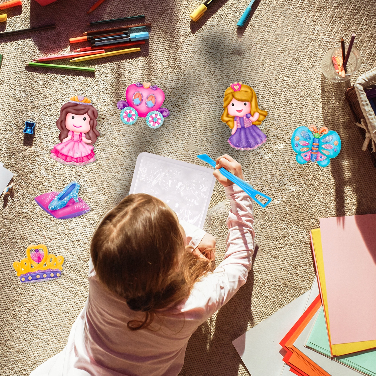 MAG-TASCHEN FÜR DEN PRINCESS-KÜHLSCHRANK 6 STÜCK ZUM MALEN DIY FARBENVORLAGEN GIPS Verpackungszustand: Original </p><figure><img class=